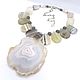 Order Necklace 'Mystery of snowy peaks' large GRAY AGATE beads. Dorida's Gems (Dorida-s-gems). Livemaster. . Necklace Фото №3