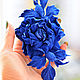 Blue rose flower brooch leather Royal ultramarine gift for women. Brooches. flowersstyle (flowersstyle). Online shopping on My Livemaster.  Фото №2