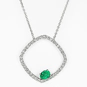 Украшения handmade. Livemaster - original item 14K Oval Emerald Necklace, Eternity Emerald Necklace, May Birthstone N. Handmade.