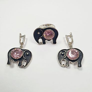 Сувениры и подарки ручной работы. Ярмарка Мастеров - ручная работа Серебряные кольцо и серьги 