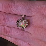 Серебряное кольцо с   опалом Эфиопии