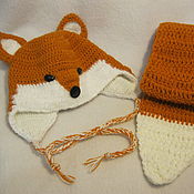 Аксессуары handmade. Livemaster - original item KIT Fox hat scarf for girls winter. Handmade.