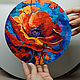  Red Poppy Round Acrylic Painting with Poppy. Pictures. vjkm333333. My Livemaster. Фото №4