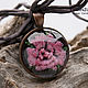 Old garden - lampwork cabochon pendant - pink rose flower. Pendant. Branzuletka (Branzuletka). Online shopping on My Livemaster.  Фото №2