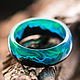 Ring made of wood and epoxy resin 'Polar Night', Rings, Kostroma,  Фото №1