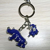 Фен-шуй и эзотерика handmade. Livemaster - original item Charm keychain Blue Elephant and Rhinoceros. Handmade.