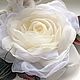 FABRIC FLOWERS. Chiffon rose ' White', Brooches, Vidnoye,  Фото №1