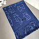 Винтаж: Синий шарф с котиками. Платки винтажные. Irina-ekw. Ярмарка Мастеров.  Фото №5