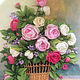 The picture ribbons of Roses in the basket, Pictures, Maikop,  Фото №1
