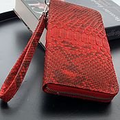 Сумки и аксессуары handmade. Livemaster - original item Python Red Leather Wallet. Handmade.
