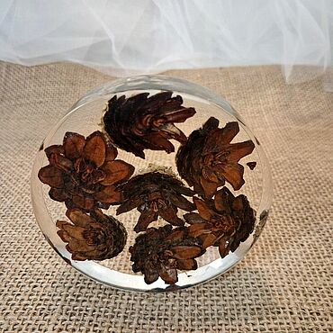 Для дома и интерьера ручной работы. Ярмарка Мастеров - ручная работа Подставка под горячее с шишками маленькая. Handmade.