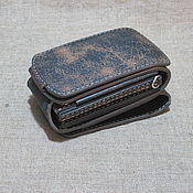 Сумки и аксессуары handmade. Livemaster - original item Compact wallet s-Fold vintage and cardholder. Purse on the belt.. Handmade.