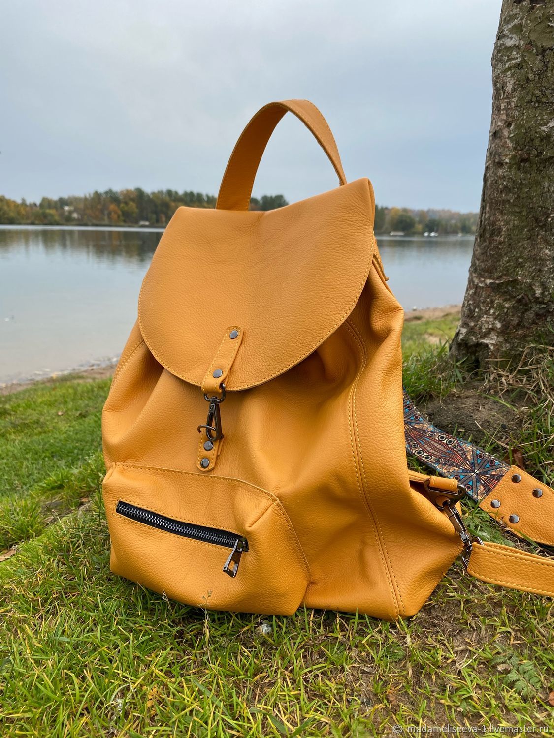 Рюкзак кожаный женский MOROCCO желтый, Классическая сумка, Санкт-Петербург,  Фото №1