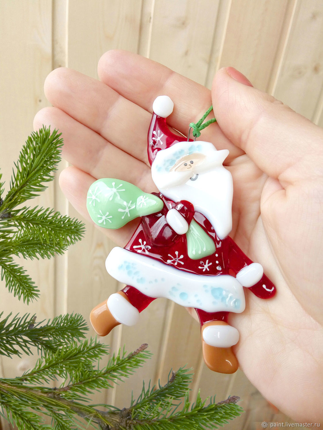 MyFusedGlass · ÐÐ¾Ð²Ñ‹Ð¹ Ð³Ð¾Ð´ 2019 handmade Christmas toy glass Santa Claus fusing glass MyFusedGlass