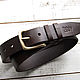 Men's leather belt with Italian buckle, Straps, Moscow,  Фото №1