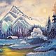 Картина маслом зимний пейзаж Зима в горах (горный пейзаж) живопись. Картины. Картины в интерьер. Ярмарка Мастеров.  Фото №6