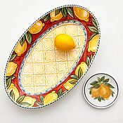 Посуда ручной работы. Ярмарка Мастеров - ручная работа Dish: lemons. Handmade.