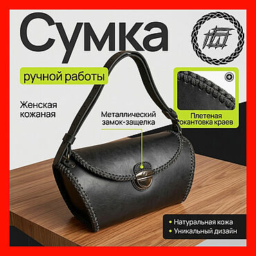 Сумки ручной работы. Ярмарка Мастеров - ручная работа Сумка "Саквояж" из натуральной кожи с оплеткой. Handmade.