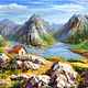 Картина "Домик в горах", живопись маслом на холсте, Картины, Москва,  Фото №1