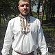 Men's shirt with traditional embroidery 'Dubki', People\\\'s shirts, Kemerovo,  Фото №1