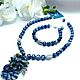 Necklace and bracelet with sodalite, jade 'Evening', Necklace, Moscow,  Фото №1