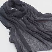 Аксессуары handmade. Livemaster - original item Stole knitted scarf for women from kid mohair grey stole. Handmade.