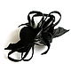Leather flower brooch Black Orchid suede leather with loops. Brooches. De-Si-Re. My Livemaster. Фото №4