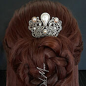 Украшения handmade. Livemaster - original item Wedding hairpin with pearls 