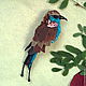 Брошь текстильная райская птица, Брошь-булавка, Раменское,  Фото №1