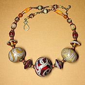 Работы для детей, handmade. Livemaster - original item Beautiful beads made of original ceramic beads. Handmade.