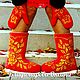 Order Boots red painting, gold painting, mittens, boots, galoshes. валенки Vladimirova Oksana. Livemaster. . Felt boots Фото №3