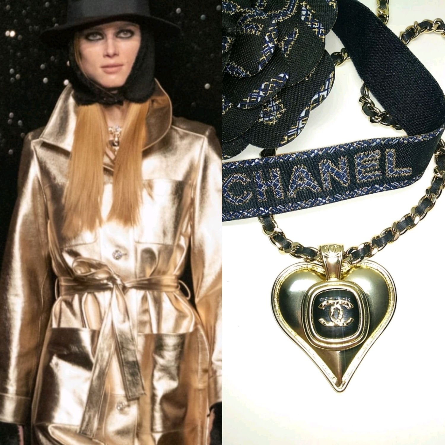 Винтаж: Колье Chanel Сердце на цепочке с кожей. Колье Шанель сердце купить  в интернет-магазине Ярмарка Мастеров по цене 39800 ? – QLGEMRU | Колье ...