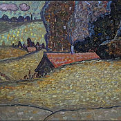 Картина масло картины живопись художник Осенним днем