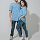Boyfriend Blue T-Shirt. T-shirts. BORMALISA. My Livemaster. Фото №4