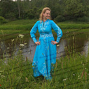 Русский стиль handmade. Livemaster - original item Linen dress 