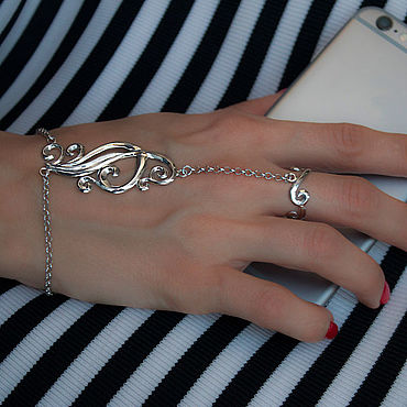 Дизайн и реклама ручной работы. Ярмарка Мастеров - ручная работа Серебряный слейв-браслет 