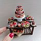 Кукольная еда трехъярусный миниатюрный ягодный тортик. Кукольная еда. Minidom.irina. Ярмарка Мастеров.  Фото №5
