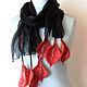  Art Scarf. Neck Decoration Black and Red. Scarves. crazywoolLT. Online shopping on My Livemaster.  Фото №2