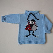 Одежда детская handmade. Livemaster - original item Oversized sweater with raven. Handmade.