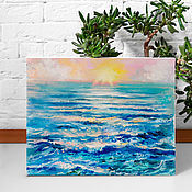 Картины и панно handmade. Livemaster - original item Oil painting of the sea on canvas. Handmade.