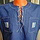 Men's shirt sleeveless linen in ethno, boho style, Mens shirts, Anapa,  Фото №1
