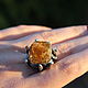 925 Sterling Silver Phial Ring with citrine crystal IV0015. Rings. Sunny Silver. My Livemaster. Фото №4