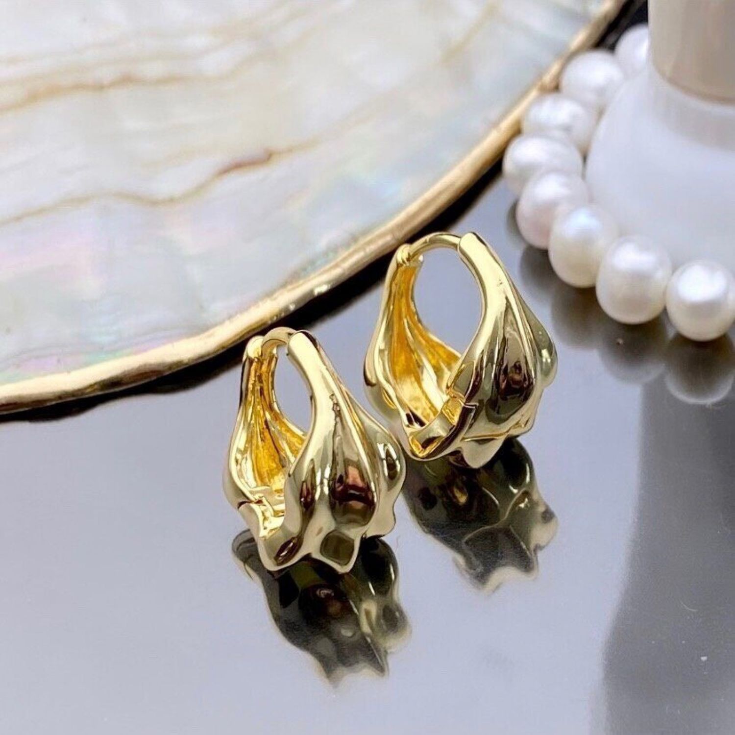 Серьги позолоченные в стиле CELINE limited edition купить в интернет ...
