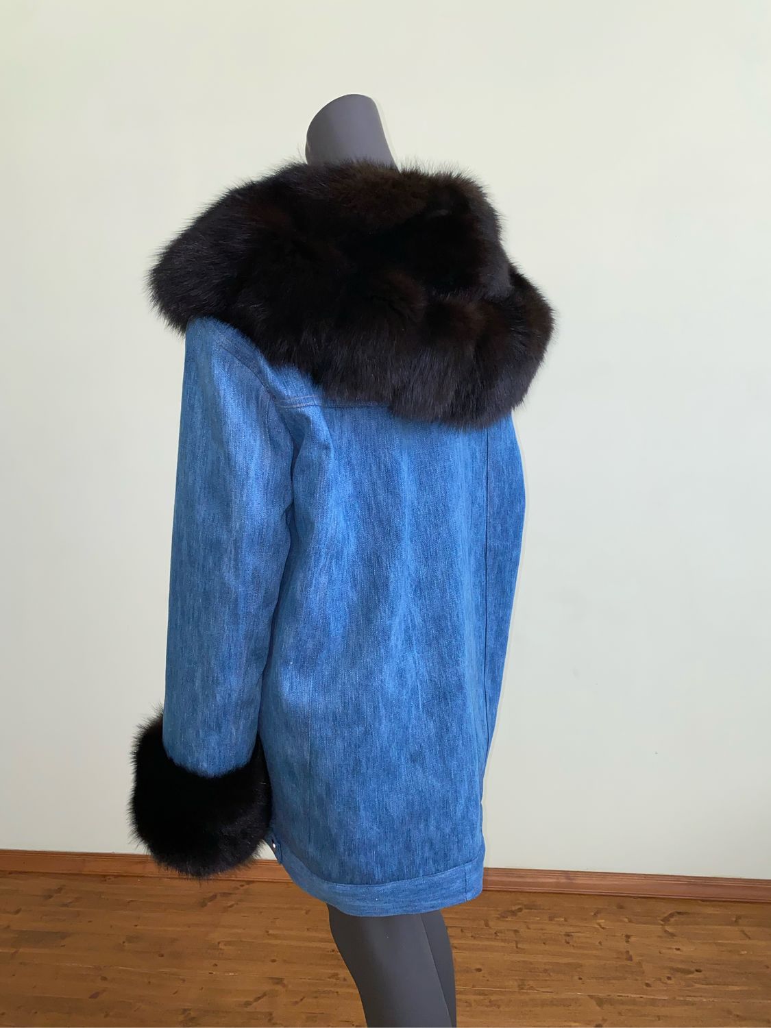 Длинная джинсовка с куницей «Восторг» на заказ в интернет-магазине ...