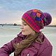 Knitted women's hat burgundy crimson. Caps. irinamakatukha (IrinaMakatukha). My Livemaster. Фото №5