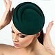 Шляпка таблетка «Милана» из фетра, изумруд, Шляпы, Санкт-Петербург,  Фото №1