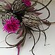 Leather flowers. Thistle leather 'Scottish evening', Brooches, Moscow,  Фото №1
