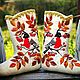 Order Boots white, boots with embroidery, boots women's. валенки Vladimirova Oksana. Livemaster. . Felt boots Фото №3