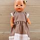 Doll clothes, cocoa colored doll dress made of natural linen. Clothes for dolls. molinialife. Online shopping on My Livemaster.  Фото №2