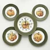 Посуда handmade. Livemaster - original item Plates: Plates on the wall And pumpkin clock. Handmade.